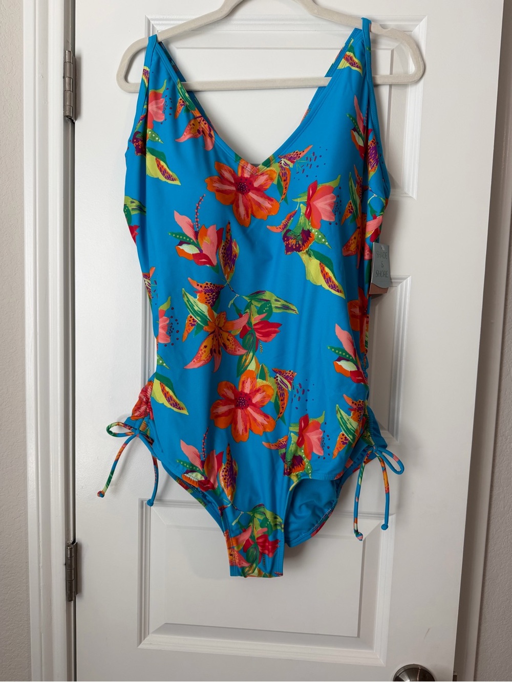 Shade & Shore Floral Tropical One-Piece Swimsuit Sz 22